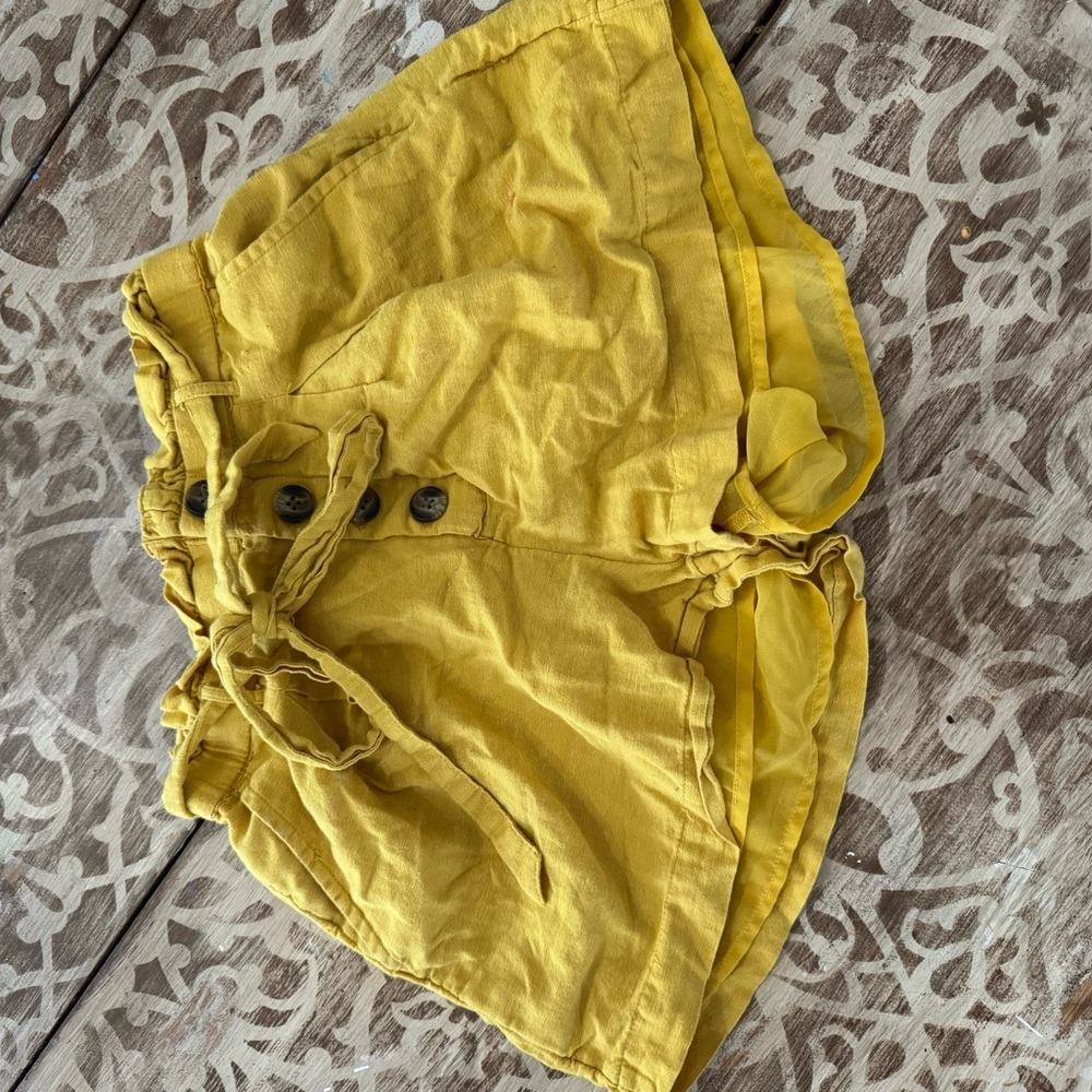 American Eagle Outfitters High Waist Yellow Shorts